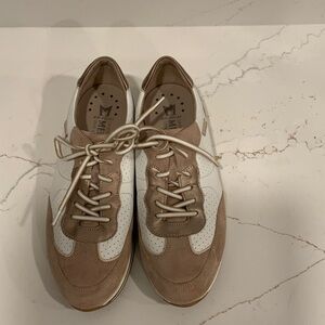 Mephisto White and Brown Casual Sneakers